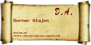 Dorner Alajos névjegykártya